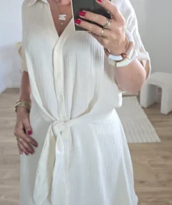 Robes>La boutique de Lilie ROBE STEFFY GAZE DE COTON Beige
