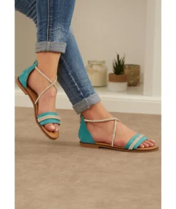 Sandales & Espadrilles>La boutique de Lilie SANDALES ROSALIE Turquoise