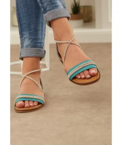 Sandales & Espadrilles>La boutique de Lilie SANDALES ROSALIE Turquoise