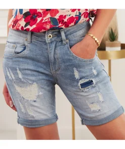 Jupes / Shorts>La boutique de Lilie SHORT THEORA CLAIR Jeans