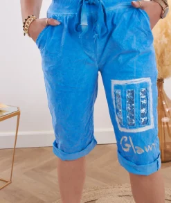 Jupes / Shorts>La boutique de Lilie SHORT YARA Bleuelectrique