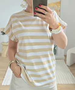 T-shirts>La boutique de Lilie TEE SHIRT CLAUDIA Camel