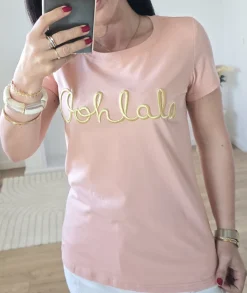 T-shirts>La boutique de Lilie TEE SHIRT IDYLLE Saumon