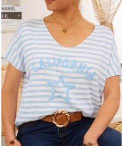 T-shirts>La boutique de Lilie TEE-SHIRT CALIFORNIA Bleuciel