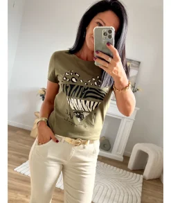 T-shirts>La boutique de Lilie TEE-SHIRT DORIA Kaki