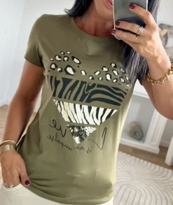 T-shirts>La boutique de Lilie TEE-SHIRT DORIA Kaki