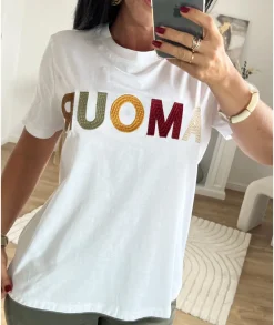 T-shirts>La boutique de Lilie TEE-SHIRT FELICE Blanc