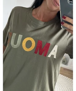 T-shirts>La boutique de Lilie TEE-SHIRT FELICE Kaki