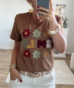 T-shirts>La boutique de Lilie TEE-SHIRT JULES Camel