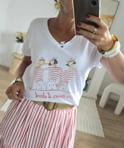 T-shirts>La boutique de Lilie TEE-SHIRT ORIANE Rouge
