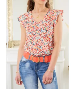 Tops / Blouses>La boutique de Lilie TOP AMANDINE Rouge