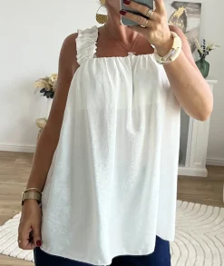 Tops / Blouses>La boutique de Lilie TOP ANNA Blanc