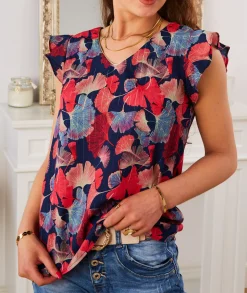 Tops / Blouses>La boutique de Lilie TOP FRANCESCA Marine