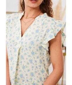 Tops / Blouses>La boutique de Lilie TOP JACYNTHE Bleu