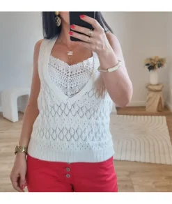 Tops / Blouses>La boutique de Lilie TOP MAURINE Blanc