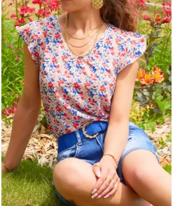 Tops / Blouses>La boutique de Lilie TOP NABARA Rose