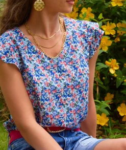 Tops / Blouses>La boutique de Lilie TOP NABARA Bleu