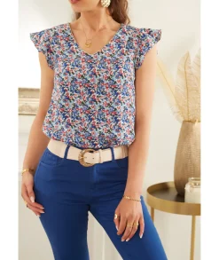 Tops / Blouses>La boutique de Lilie TOP NABARA Bleu