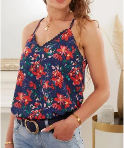 Tops / Blouses>La boutique de Lilie TOP OLIVINE Marine
