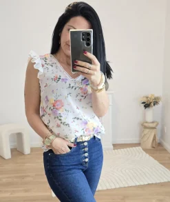 Tops / Blouses>La boutique de Lilie TOP ROXANE Blanc
