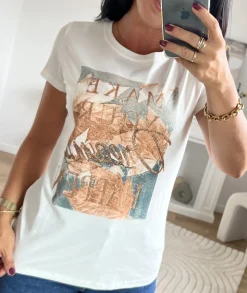 T-shirts>La boutique de Lilie T-SHIRT ANGE Blanc