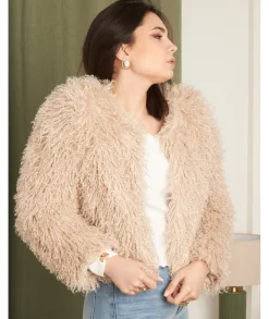 Vestes>La boutique de Lilie VESTE EN FOURRURE KARMEN Beige