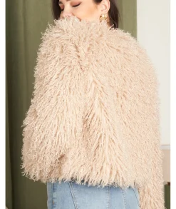 Vestes>La boutique de Lilie VESTE EN FOURRURE KARMEN Beige