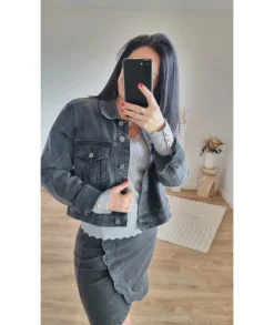 Vestes>La boutique de Lilie VESTE EN JEANS ARIELLE Noir