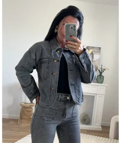 Vestes>La boutique de Lilie VESTE EN JEANS ELSA Gris