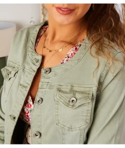 Vestes>La boutique de Lilie VESTE EN JEANS GAELLE Kaki