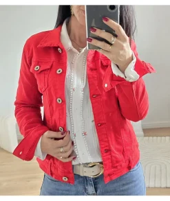 Vestes>La boutique de Lilie VESTE EN JEANS LAURA Rouge
