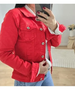 Vestes>La boutique de Lilie VESTE EN JEANS LAURA Rouge
