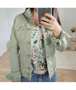 Vestes>La boutique de Lilie VESTE EN JEANS LAURA Kaki