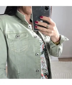 Vestes>La boutique de Lilie VESTE EN JEANS LAURA Kaki