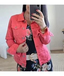 Vestes>La boutique de Lilie VESTE EN JEANS LAURA Corail