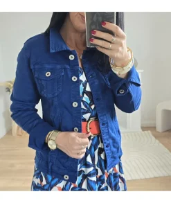 Vestes>La boutique de Lilie VESTE EN JEANS LAURA BLEU ELEC Bleuelectrique