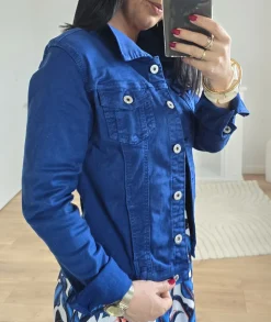 Vestes>La boutique de Lilie VESTE EN JEANS LAURA BLEU ELEC Bleuelectrique