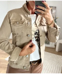 Vestes>La boutique de Lilie VESTE EN JEANS MATHIEU Taupe