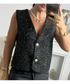 Vestes>La boutique de Lilie VESTE SANS MANCHE ORNELLA Noir
