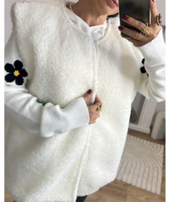Vestes>La boutique de Lilie VESTE SANS MANCHES CYNDI Blanc