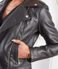 Vestes>La boutique de Lilie VESTE SIMILI CARMEN Noir
