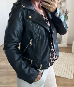 Vestes>La boutique de Lilie VESTE SIMILI CUIR LAETICIA Noir