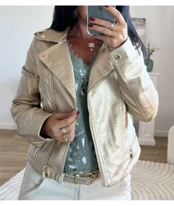 Vestes>La boutique de Lilie VESTE SIMILI CUIR LAETICIA Dore