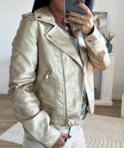 Vestes>La boutique de Lilie VESTE SIMILI CUIR LAETICIA Dore