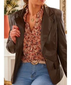 Vestes>La boutique de Lilie VESTE SIMILI INGRID III Marron