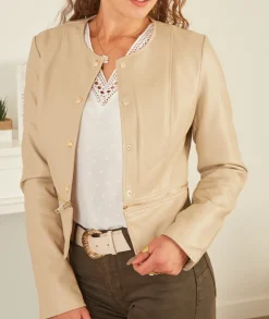 Vestes>La boutique de Lilie VESTE SIMILI MARIA Beige
