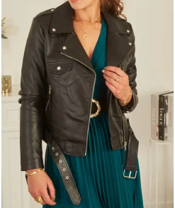 Vestes>La boutique de Lilie VESTE SIMILI ORNELLA Noir