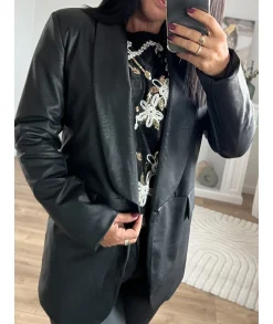 Vestes>La boutique de Lilie VESTE SIMILI STEPHANIE Noir