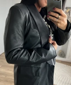 Vestes>La boutique de Lilie VESTE SIMILI STEPHANIE Noir